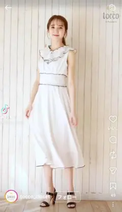 【tocco closet】フリルドット柄ワンピース