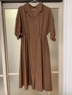 【新品未使用】ブラウン シャツワンピース 半袖　LP