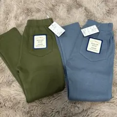 ストレッチパンツ 120cm オリーブ・ライトブルー