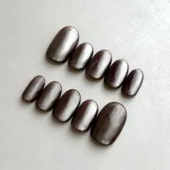 現品 ニュアンスネイル チョコブラウン 秋ネイル マグネット ネイルチップ