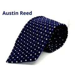 Austin Reedネクタイ　紺　コーヒー豆ドット　手縫シルク100% 日本製
