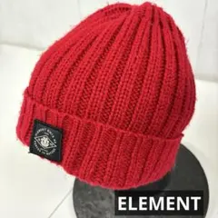 ELEMENT 赤 ニット帽 リブ　古着　スケボー　スケーターのサムネイル