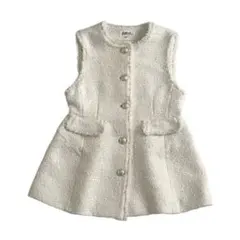 【新品未使用タグ付】Arpege storyツイードフレアジレ白M 新品同今期Arpege storyツイードフレアジレ ホワイト 1 アルページュ