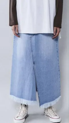 フリンジヘムデニムスカート⭐︎美品