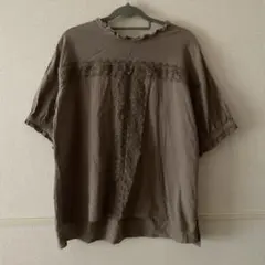 しまむら 半袖 カットソー ベージュ(ブラウン寄り) 3L