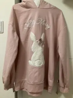 もえにゃ×しまむら LilyMerry うさ耳パーカー ピンク M