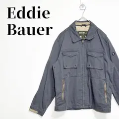 Eddie Bauer　ワークジャケット　ジップアップ　多ポケット　ダークグレーのサムネイル