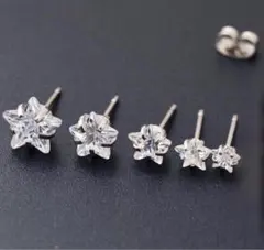 キラキラ☆サージカルステンレス製 星ピアス 4mm 片耳(1個)
