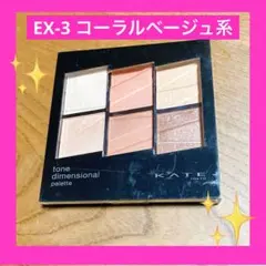 KATE トーン　ディメンショナル　パレット　EX-3 コーラルベージュ系