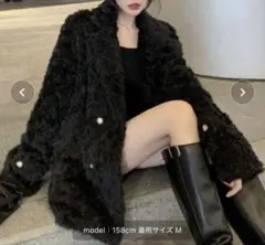 DIAVEL エコファーコート ジャケット ブラック