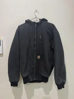 Carhartt ダック地 フーデッドジャケット ブラック - メルカリ