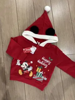 新品　ディズニー ミッキー・マウス トレーナー 100cm サンタ帽　クリスマス