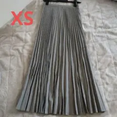 ユニクロC プリーツロングスカート ｜グレー（グリーン）｜XS