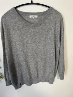 NATURAL BEAUTY BASIC グレー Vネックセーター M