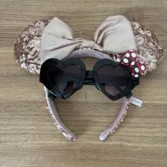ローズコードルドスパンコールカチューシャ サングラスセット