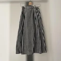 GU ギンガムチェック フレアロングスカート