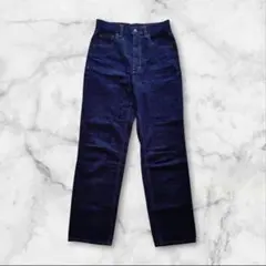 ジーユー GU ハイウエストストレートジーンズ ネイビー S コットン100%