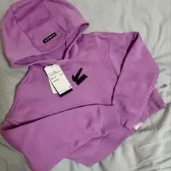 Nike パープル クロップドパーカー キッズ