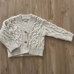 【新品未使用】プティマイン　ケーブルニットカーディガン　　Mサイズ　アイボリー