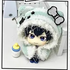 ぬい服 猫耳 ふわふわ ケープ グリーン 緑 ぬいぐるみ服 パーカー ベルト付