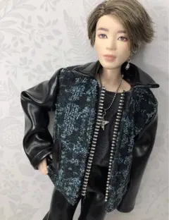 BTSドール服　＊袖レザーのトップス＊