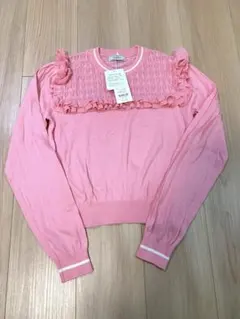 titty&Co. フリル付きピンクニット