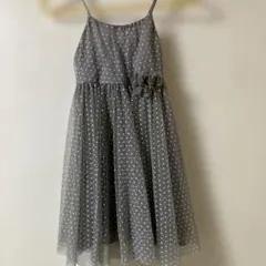 H&M グレー ドット柄 ノースリーブ ワンピース