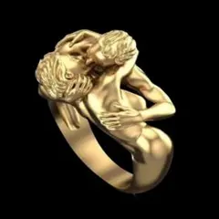 【R038】リング　メンズ　ゴールド　アクセサリー　アダム　イヴ　指輪　20号のサムネイル