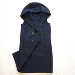 Max mara クチートアマーノ ダブル フード ロング ジレ ベスト 黒のサムネイル