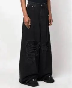 確実正規品】VETEMENTS ヴェトモン ダメージデニム ワイドパンツ 