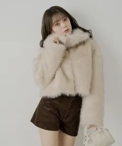 Chico ファーショートコート アイボリー