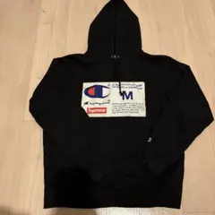 Champion Supreme コラボ パーカー M ブラック