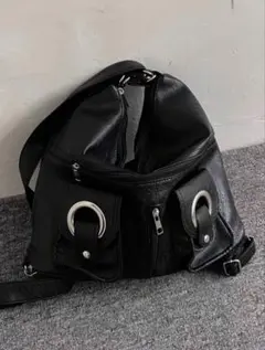 SHEIN フェイクレザー ブラック ショルダーバッグ y2k 2way