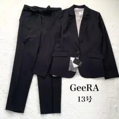 【新品3点セット】GeeRA SUCRE 洗えるパンツスーツ ブラック 13号
