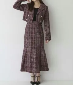 ツイードジャケット セットアップ