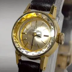 【稼働】オメガ 手巻 レディース ヴィンテージ カットガラス 金張り ゴールドのサムネイル
