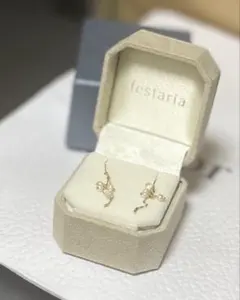 festaria VOYAGE K10YG 淡水パール・ホワイトトパーズ ピアス