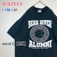 ●T956【US輸入】ジャージーズ 半袖 Tシャツ ブラック系 メンズ【2X】