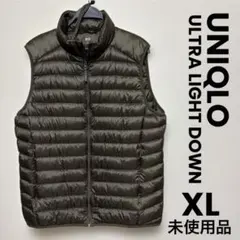 美品 ユニクロ ウルトラライトダウンベスト ダークグリーン　サイズXL