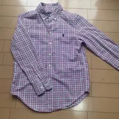 Ralph Lauren チェック柄長袖シャツ S 140