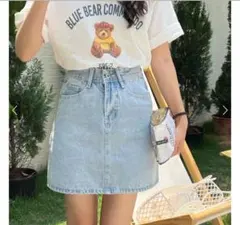 GRL ライトブルーデニムミニスカート M