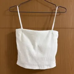 GRL 2wayパット付きクロップド丈リブテレコキャミソール M