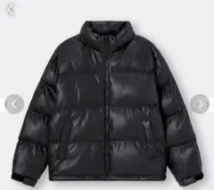 ヒートパテッドフェイクレザーブルゾン　M