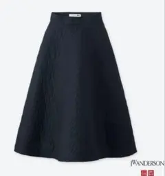 JW ANDERSON ユニクロ　キルトフレアスカートネイビー　67センチのサムネイル