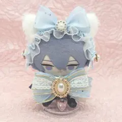 にじぱぺっと　ぬい服　ヘッドドレス　リボン　猫耳　水色　白