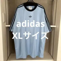adidas アディカラー　ジャカード　ジャージー　ブルー　半袖Tシャツ　水色青
