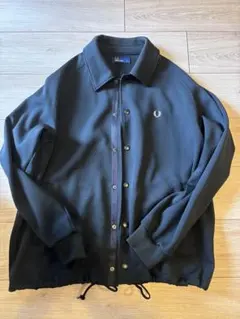 FRED PERRY ジャージー コーチジャケット M ブラックポリエステル