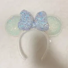 ディズニー20周年 ミニーカチューシャ　スパンコール　オーロラ