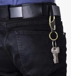 キーホルダー メンズ 車 鍵 レザー調 カラビナ キーリング 上品 ゴールド