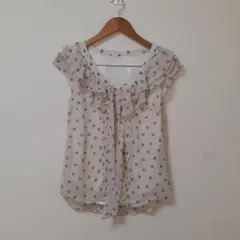 INGNI ノースリーブブラウス 襟フリル リボン